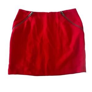 NWT BCBGeneration Zipper Detail size 6 Mini Skirt in Vermillion (B02)